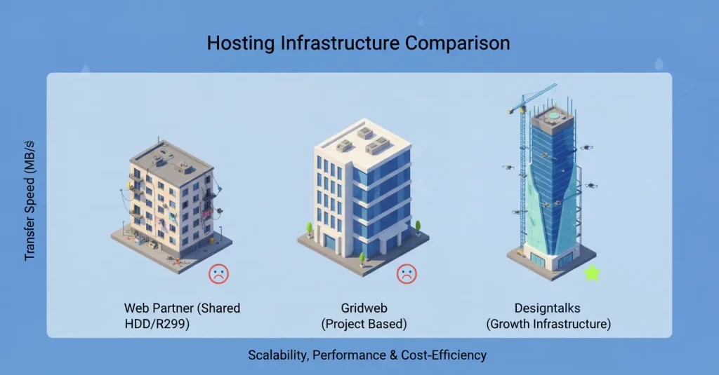 Comparison of web design agency business models: Subscription vs Project vs Growth Retainer.
