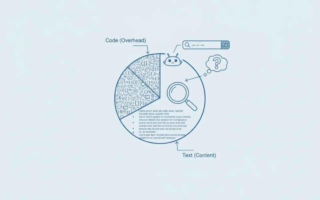 A Technical Case Study on Code-to-Text Ratios, DOM Size, and the Future of Generative Engine Optimization (GEO).